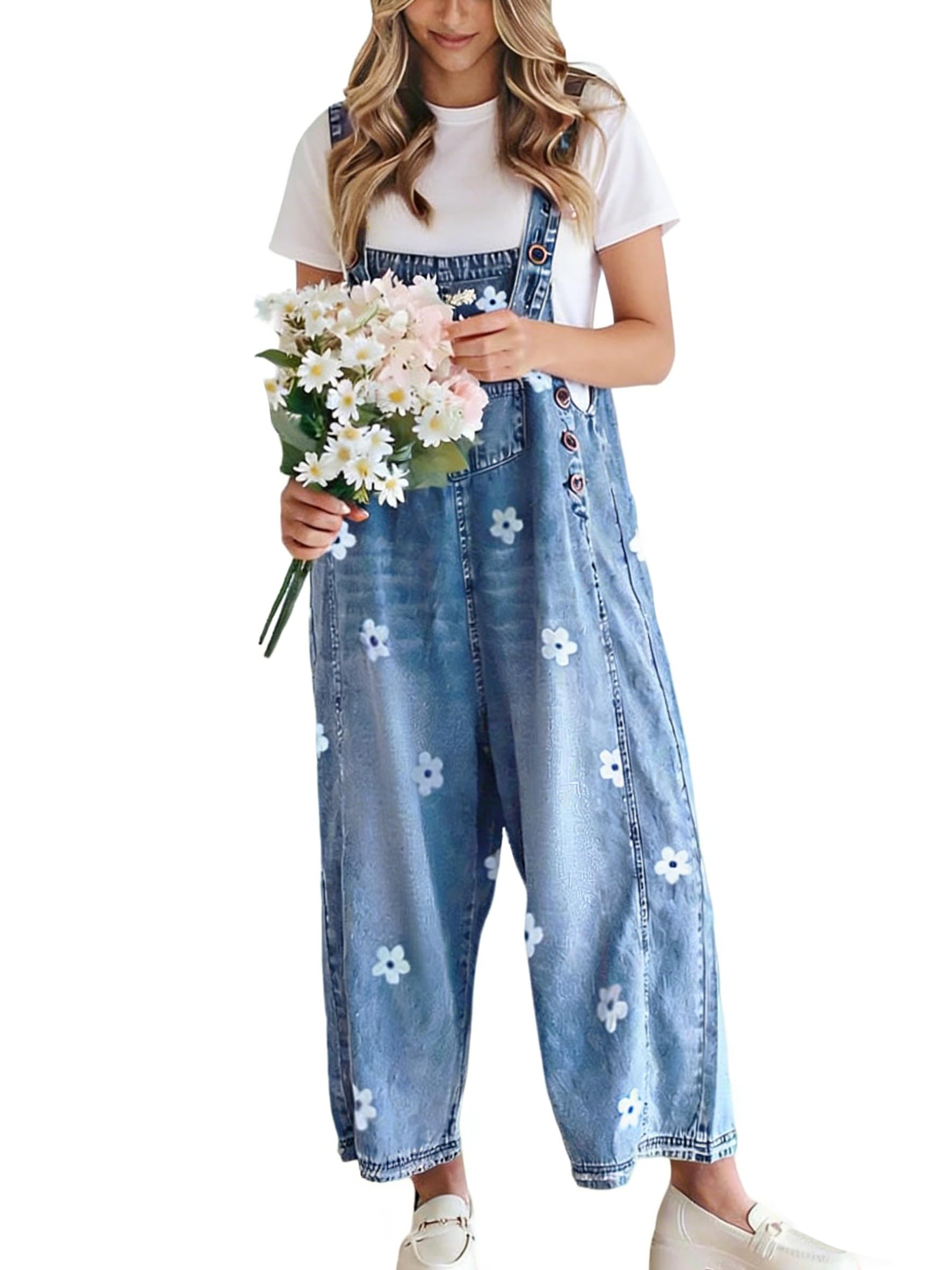 utcoco Floral Bib Overalls