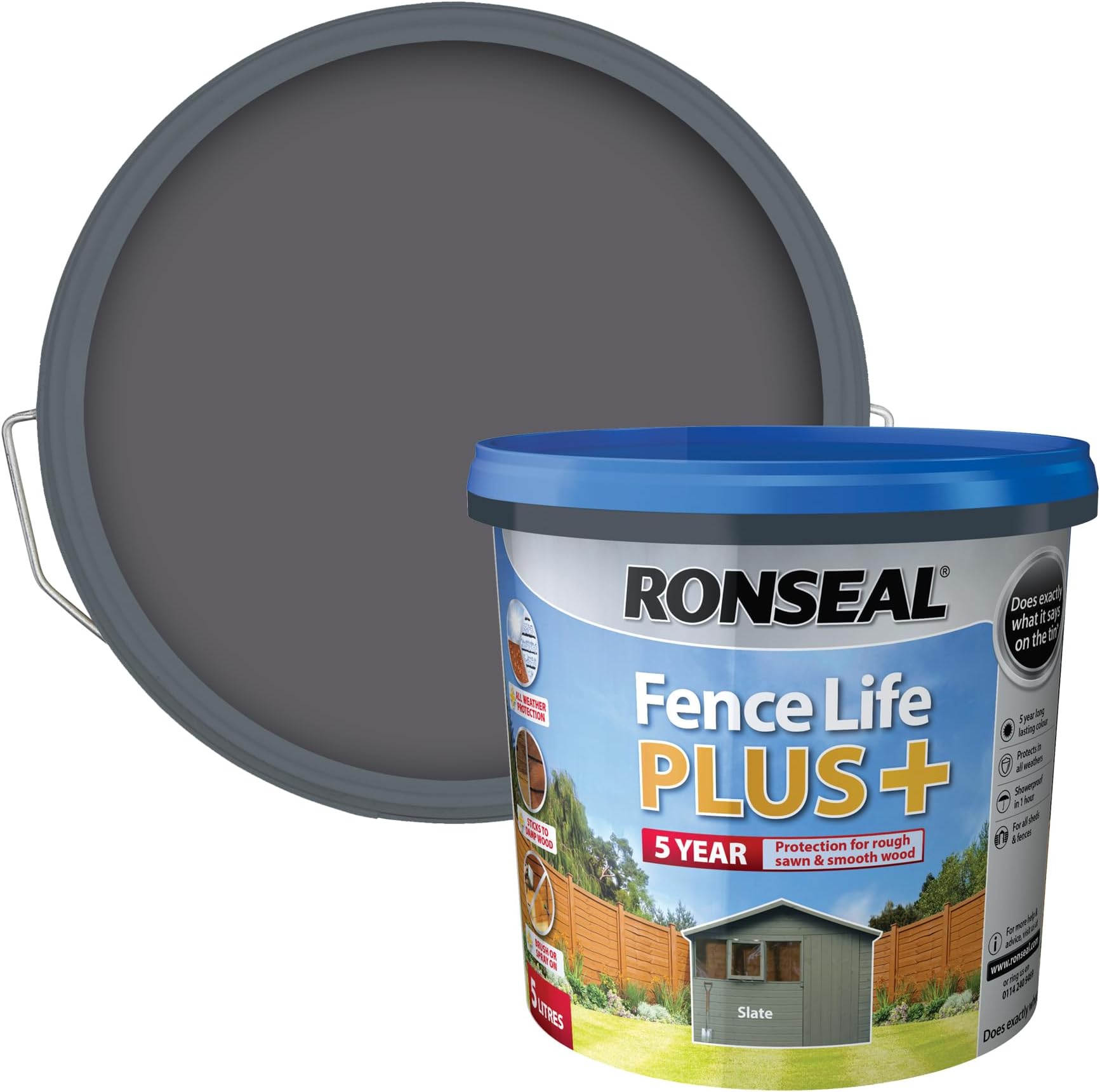 RSLFLPPS5L 5 Litre Fence Life Plus Paint - Slate