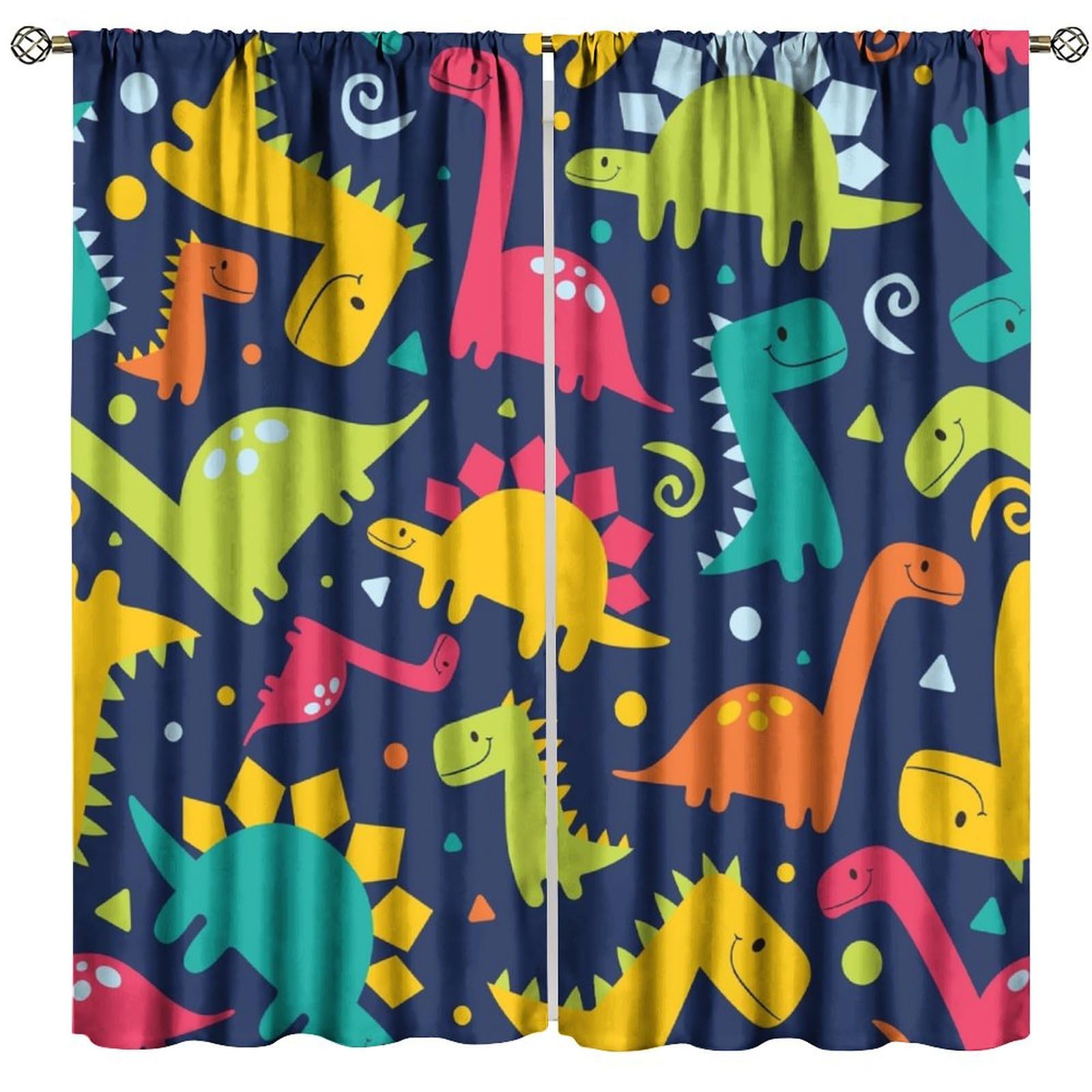 Rideau dinosaure pour chambre d'enfant lot de 2 panneaux imprimés palmier salon 106x137cm