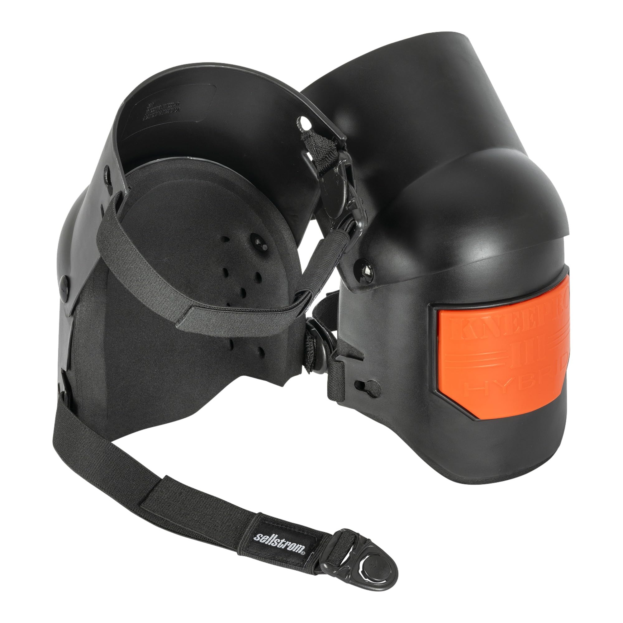 Sellstrom Ultra Flex KneePro - Rodilleras profesionales híbridas para hombres y mujeres con paquete de gel integrado, amortiguación de espuma y carcasa exterior dura resistente, correas ajustables con