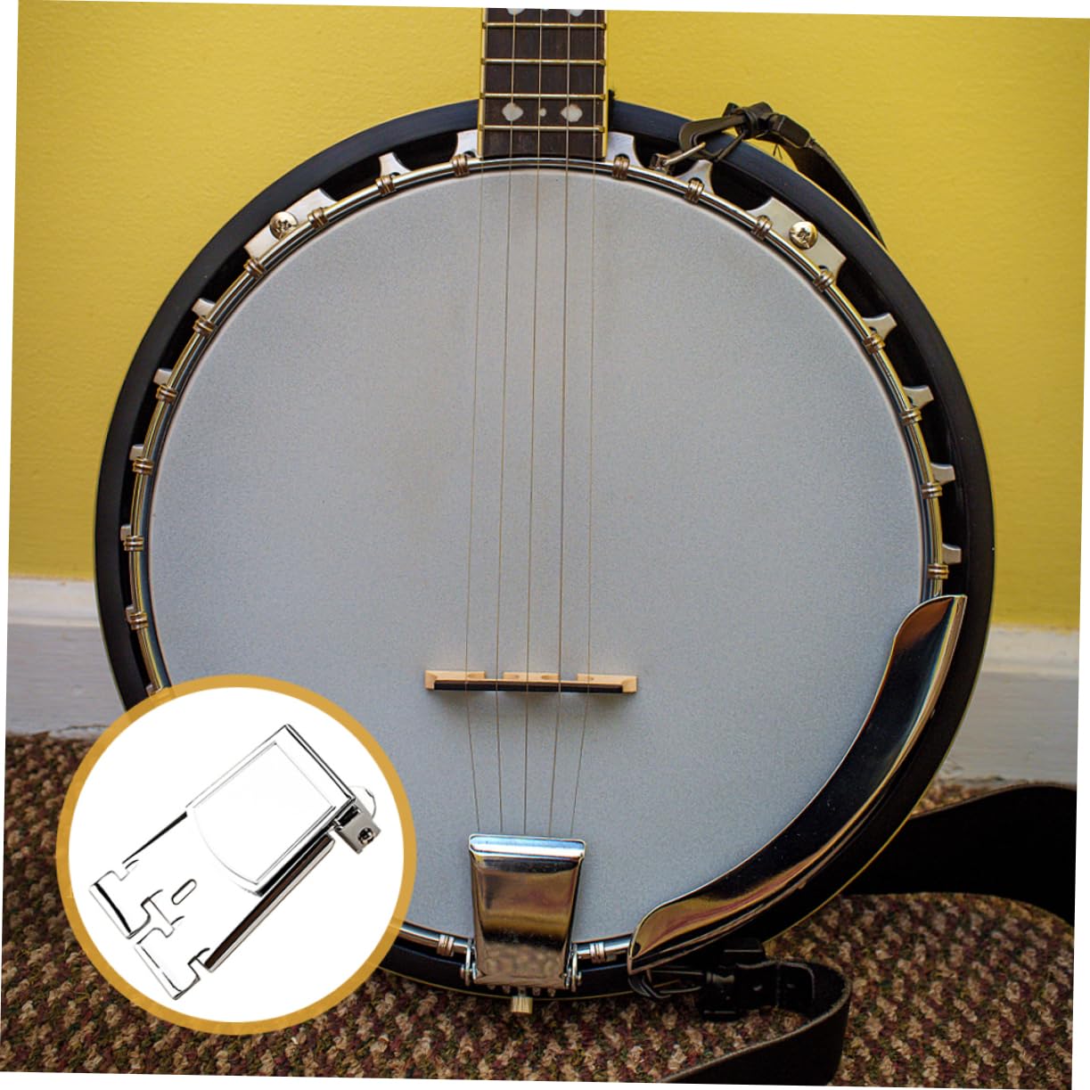 TOYANDONA 3stücke Metal Banjo Tailpiece Saiten Banjo Chrom Zubehör Installieren Glänzende Oberfläche Für Praktische Saitenhalter-lösung