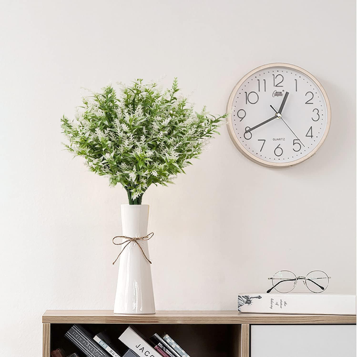 Artificial Outdoor Lavender Flowers,10 Bundles Artificial Flowers Outdoor,UV Resistant Fake Flowers,Outside Faux Plastic Flowers Shrubs for Indoor Outside Decorations(White) - Image 3