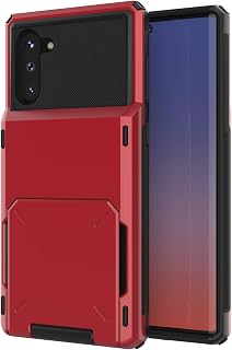 SORAKA Hülle für Samsung Galaxy Note10 Plus mit Kartenhalter PC TPU 2 in 1 Dual Layer Stoßsichere Abdeckung kann 5 Karten aufnehmen