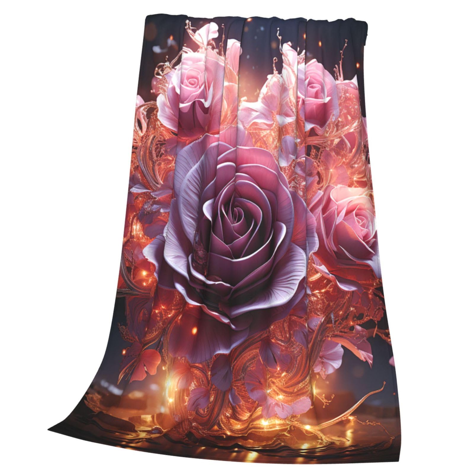 Couverture flanelle douce et légère plaid imprimé lavable 127x101 cm pour isolation thermique