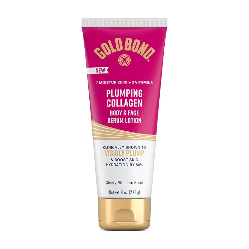 Loção sérum corporal e facial Gold Bond com colágeno, fragrância de flor de cerejeira, 240 mL