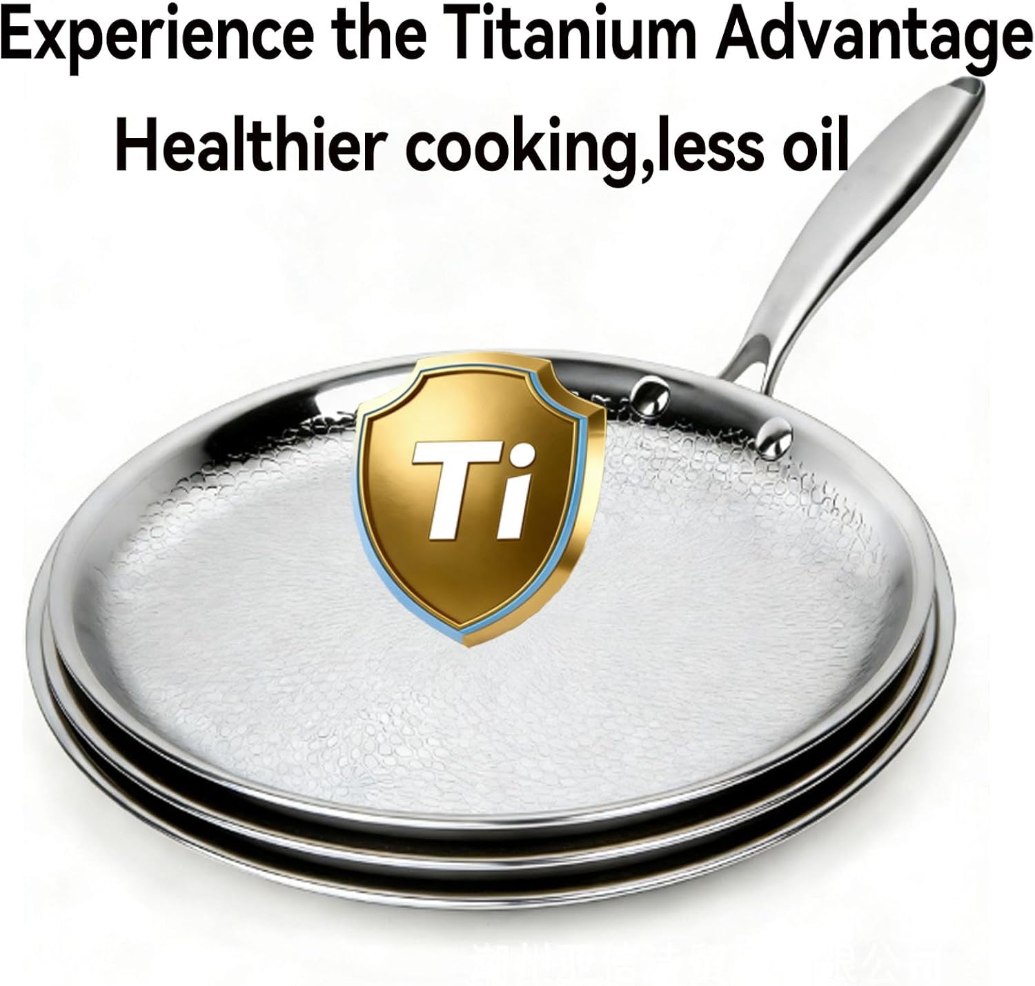 Titanium Hammered Pan, No Coating Nonstick Crepe Pan, Multifunctional Ultra-Durable Scratch-Resistant Non Stick, Even Heating for Cooking,Titaniums Nutri Pans Compatible with All Cooktops,11.8