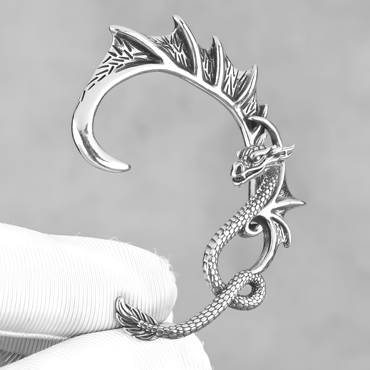 1Pcs Gothic Dragon Ear Cuff for Women Men Retro Dragon Cuff Earrings Vintage Cartilage Climber Ear Wrap Dragon Earring - Image 5