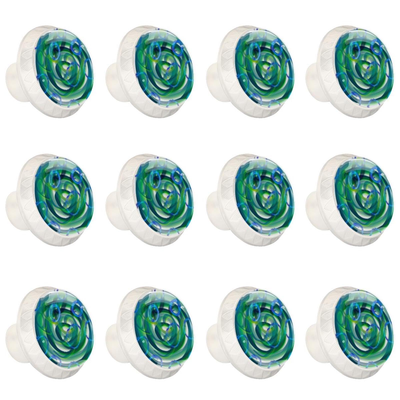 Boutons de tiroir en verre cristal transparent lot de 12
