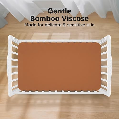Miniatura 2 de KeaBabies Paquete de 2 sábanas para cuna de bebé para niños y niñas, viscosa de 52 x 28 pulgadas, color neutro, funda de colchón ajustable para cuna