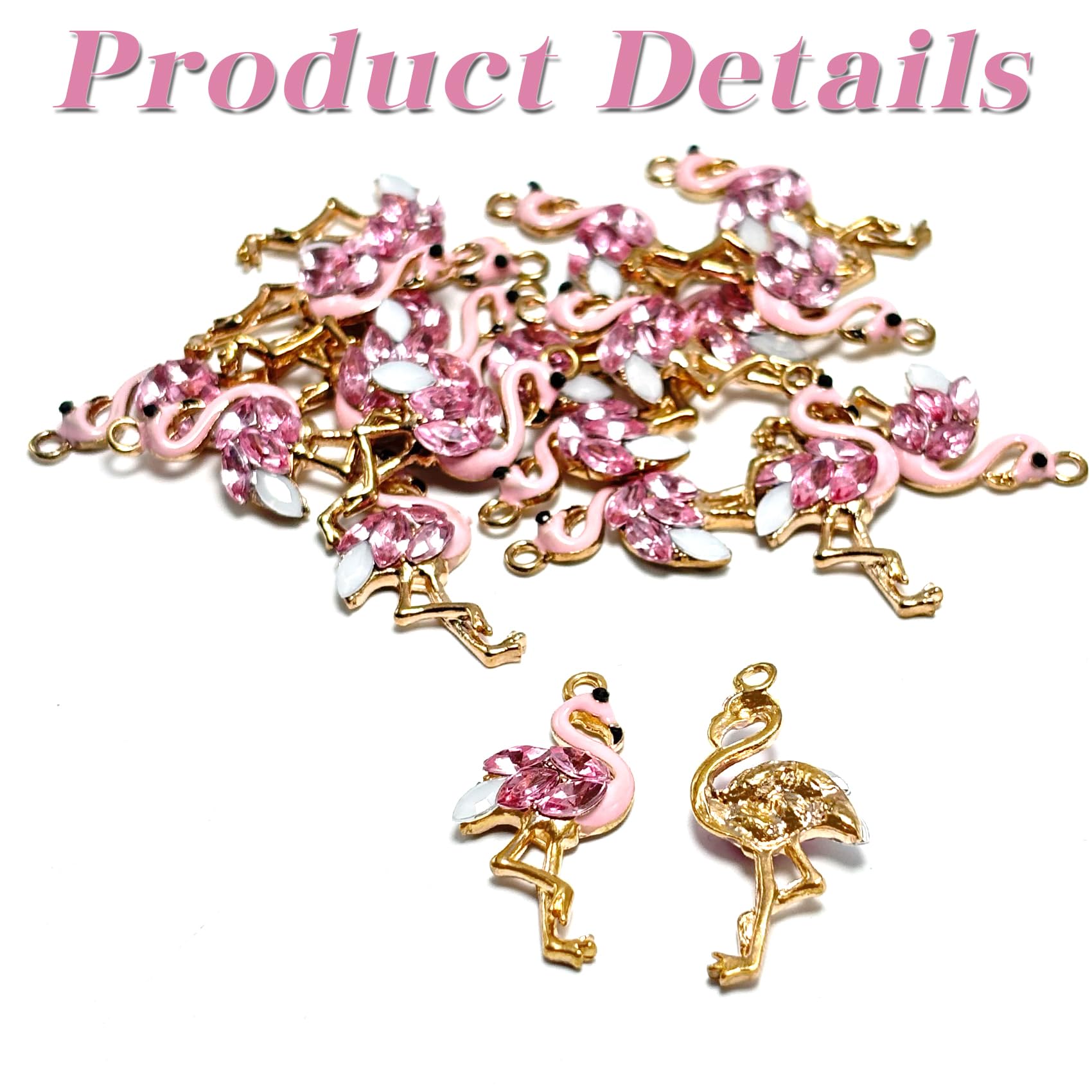 72-Piece Flamingo Charms Set - 8 Colors Enamel Alloy Pendants For Jewelry Making (25mm & 29mm)