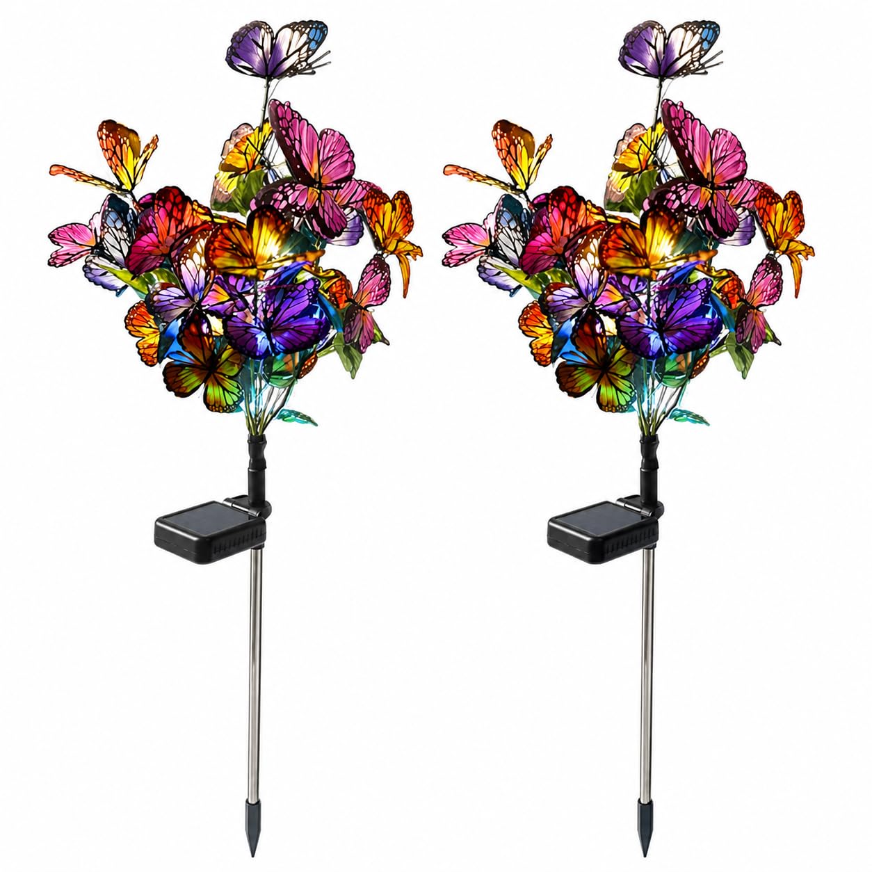 Solar LED Butterfly Garden Lights – Waterproof Outdoor Colorful Solar Powered Flower Lamps with Automatic Dusk to Dawn On/Off for Pathway, Lawn, Patio, Balcony & Yard Décor (2 Pieces)-image-22