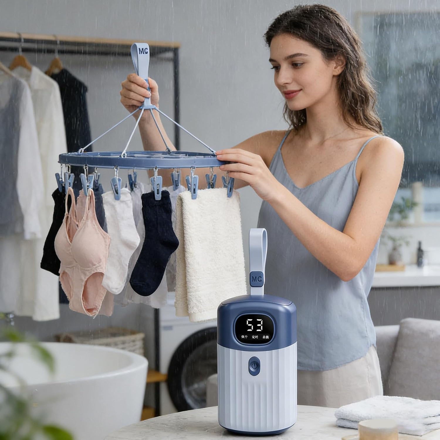 Portable Clothes Dryer - Garment Heater, 1set Mobile Apparatus For Textile Dehumidifying, Compact Machine With Timer, Laundering, Small Vent For Undies, Bathrobes And Hosiery Drying And Vacation