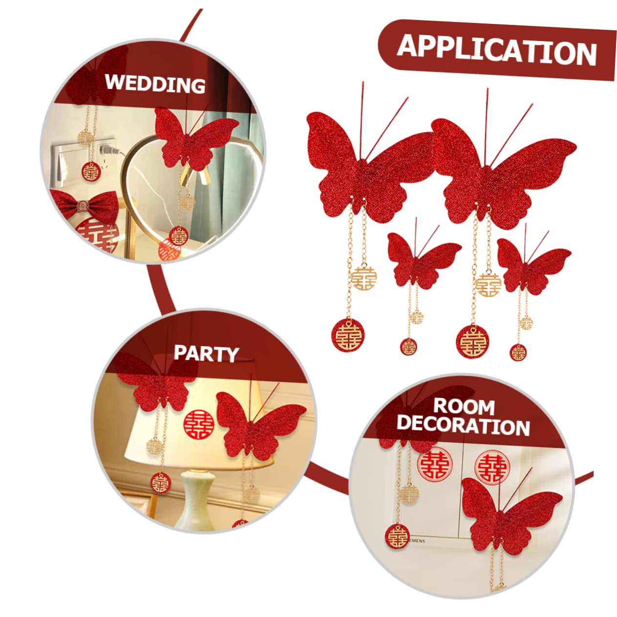 Zerodeko 20stücke Schmetterlings-hängedekorationen Für Hochzeiten Glitzer-butterfly- Für Schlafzimmer Und Wohnraum-dekoration Wiederverwendbar Und Robust