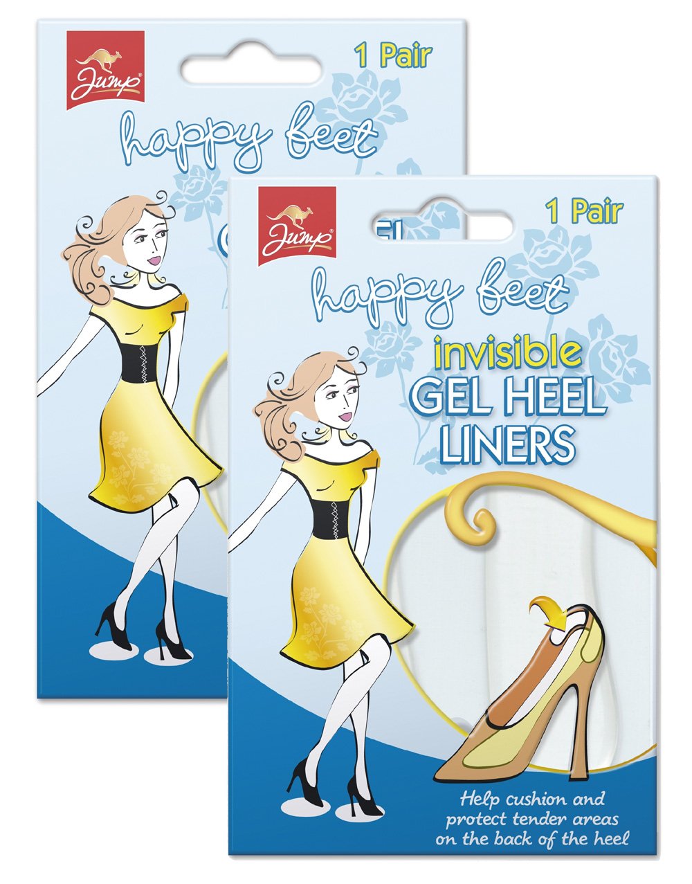 Twin Pack of Gel Heel Liners - Invisible Heel Cushions for Any Shoes