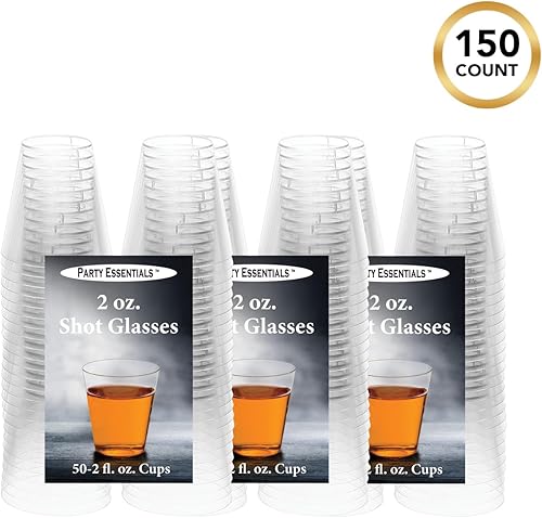 Miniatura 7 de Party Essentials - Vasos de chupito de plástico duro de 50 unidades 1 onza transparente