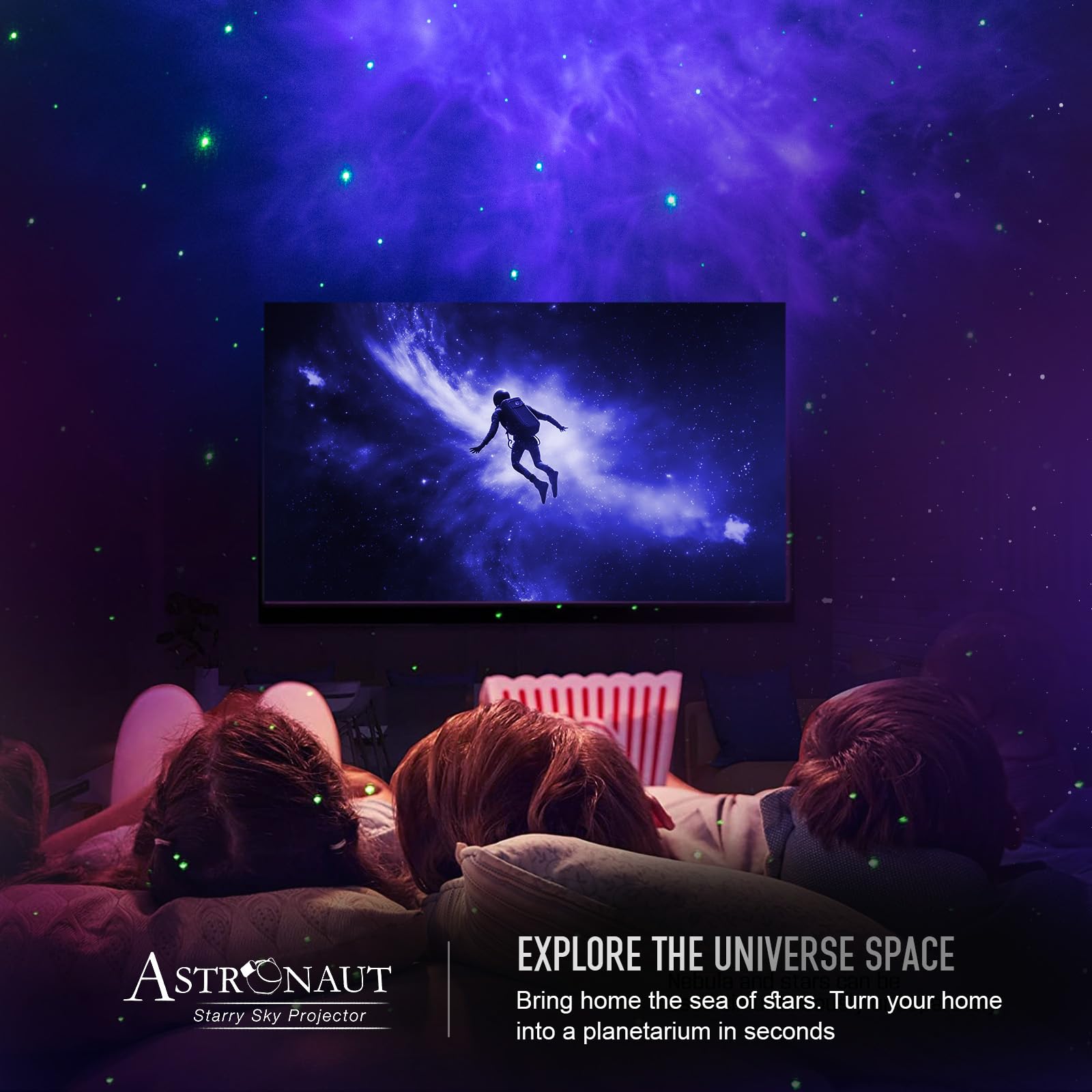 Star Projector Galaxy Night Light - Astronaut Space Projector, Starry Nebula Ceiling LED Lamp with Timer and Remote, Kids Room Decor Aesthetic, for Christmas & Birthdays