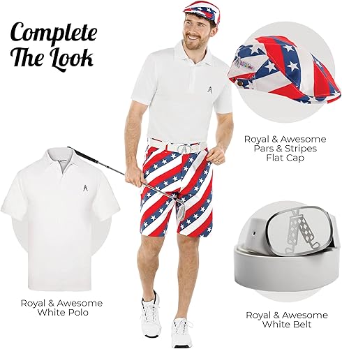 Miniatura 4 de Royal & Awesome Mens Golf Shorts, American Flag Shorts, USA Shorts Men