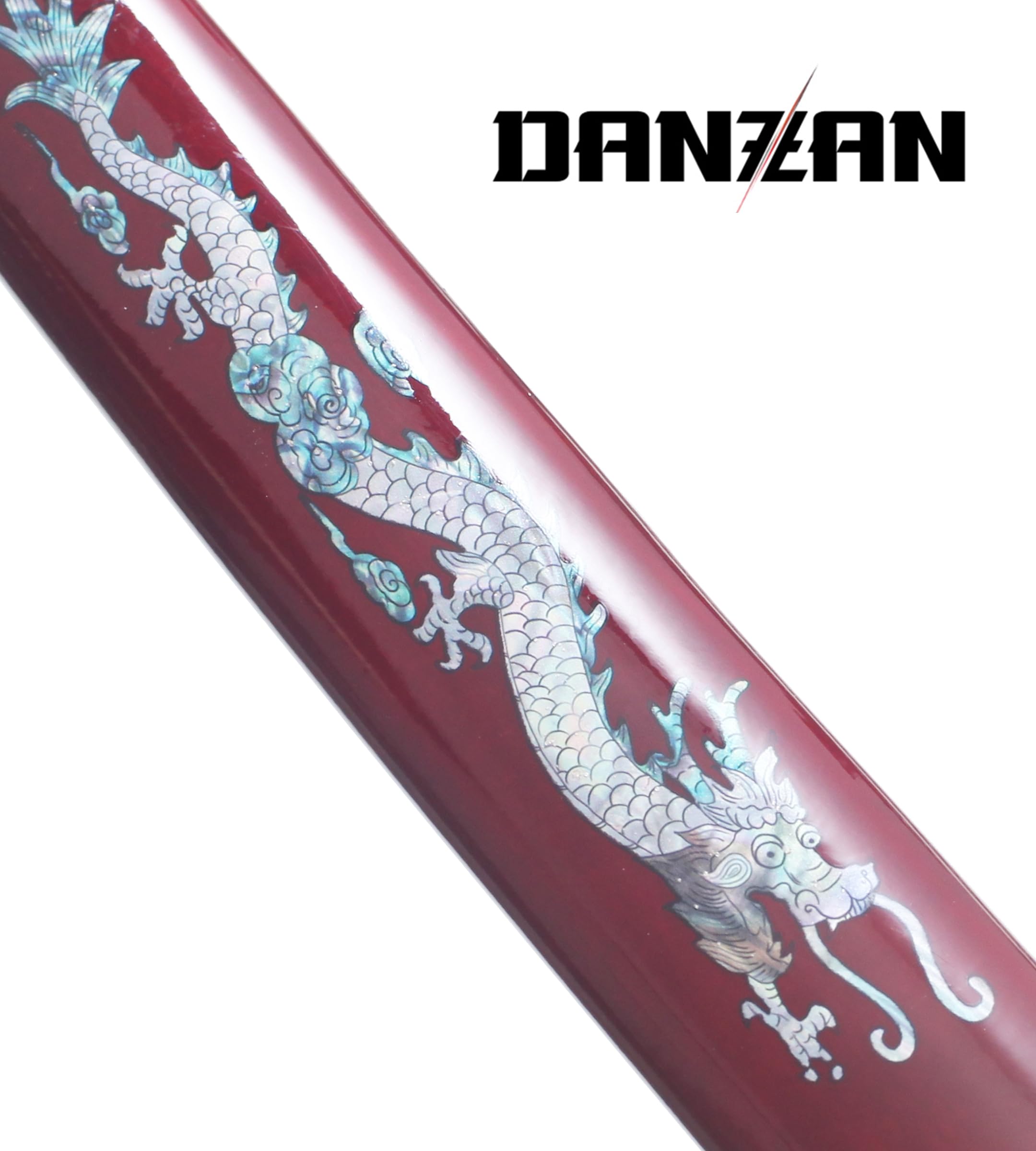 Danzan Katana en Bois Lame en Bois Katana Dragon Rouge Epee Japonais Sabre Katana Samourai - Lame Bois Noire