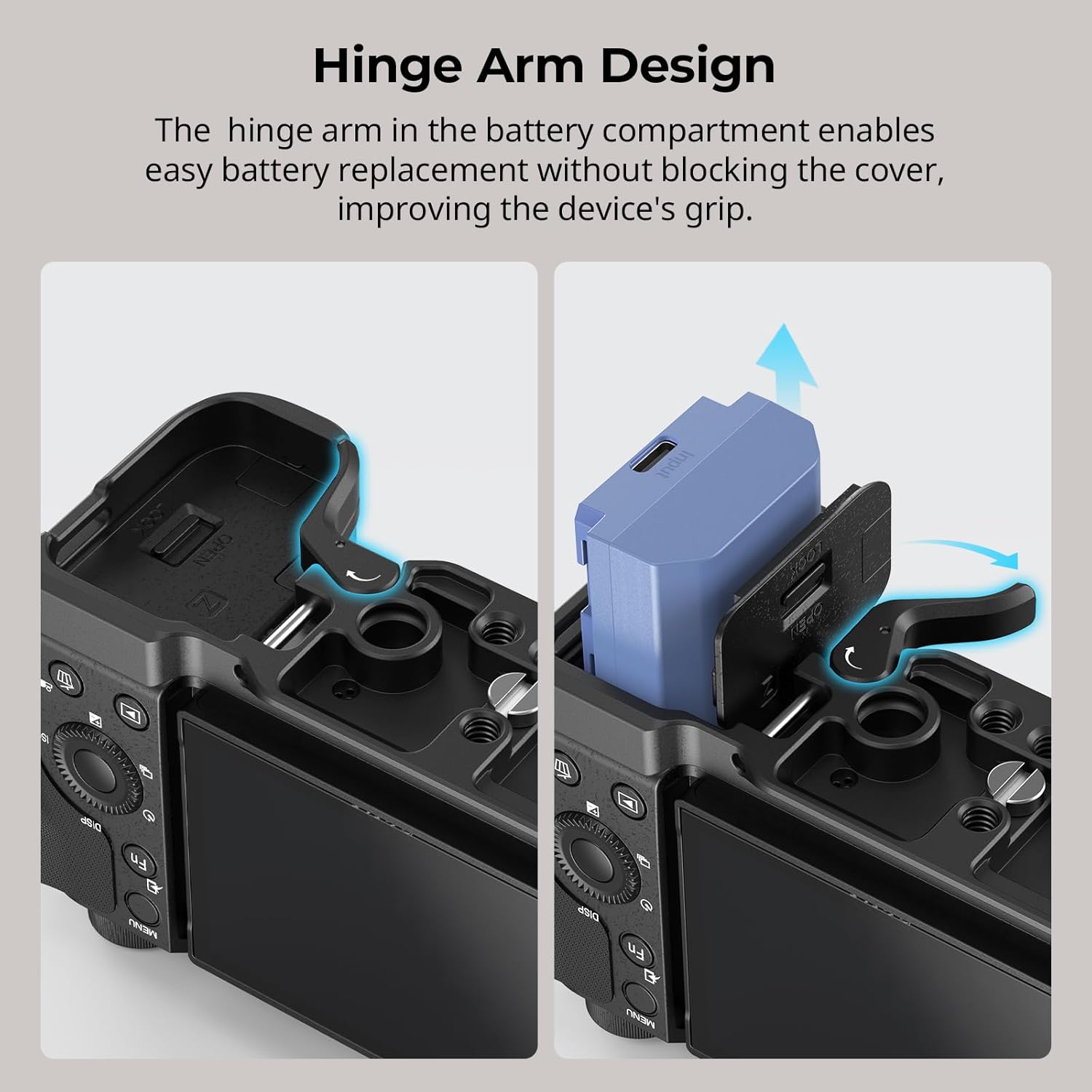 SMALLRIG ZV-E10 II Base Plate for Sony Alpha ZV-E10 II, Bottom Mount Plate with Quick-Release Plate for Arca, QD Socket, Hand Strap Hole, 1/4"-20 Threaded Hole - 4950 - Image 3