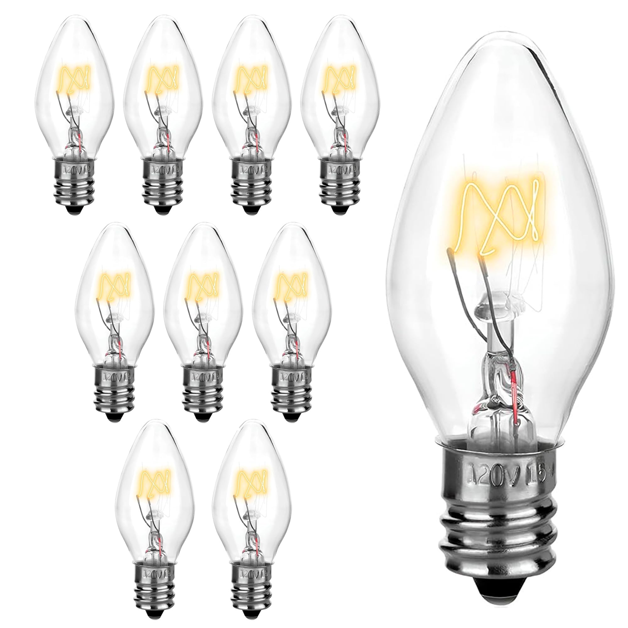 HQRP 10-Pack 15W 120V Light Bulbs for Natural Salt Lamps Compatible with LEVOIT HemingWeigh SMAGREHO Salt Lamp Natural Himilian Hymalain Pink Salt Rock Lamps