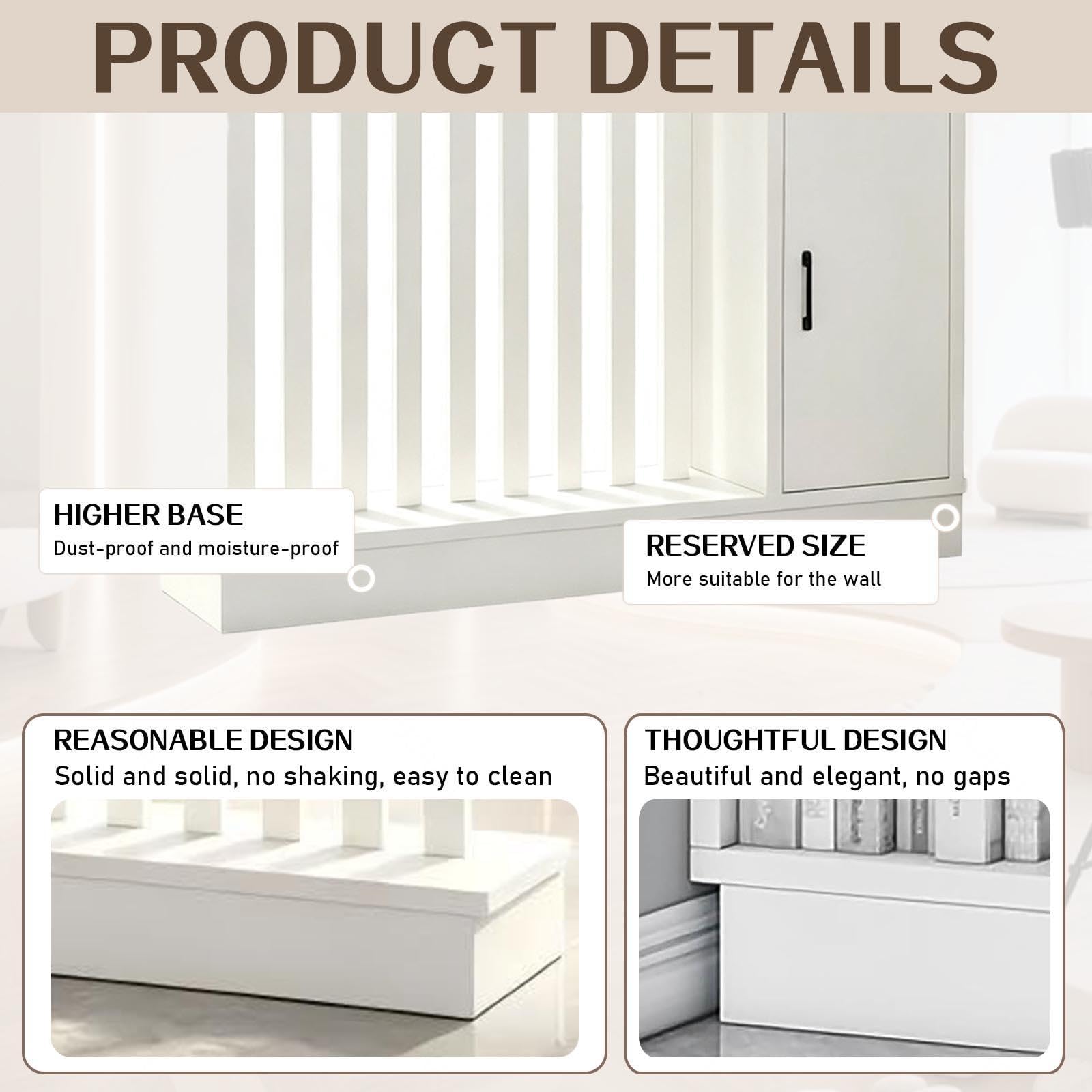 Divisore Modulare Legno Bianco Parete Divisoria Per Interni,202x120x24cm