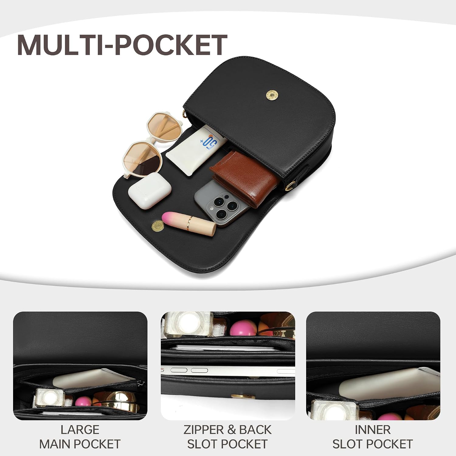 Crossbody Bags for Women,Purses and Handbags Soft Vegan Leather Hobo Bags with Adjustable Strap