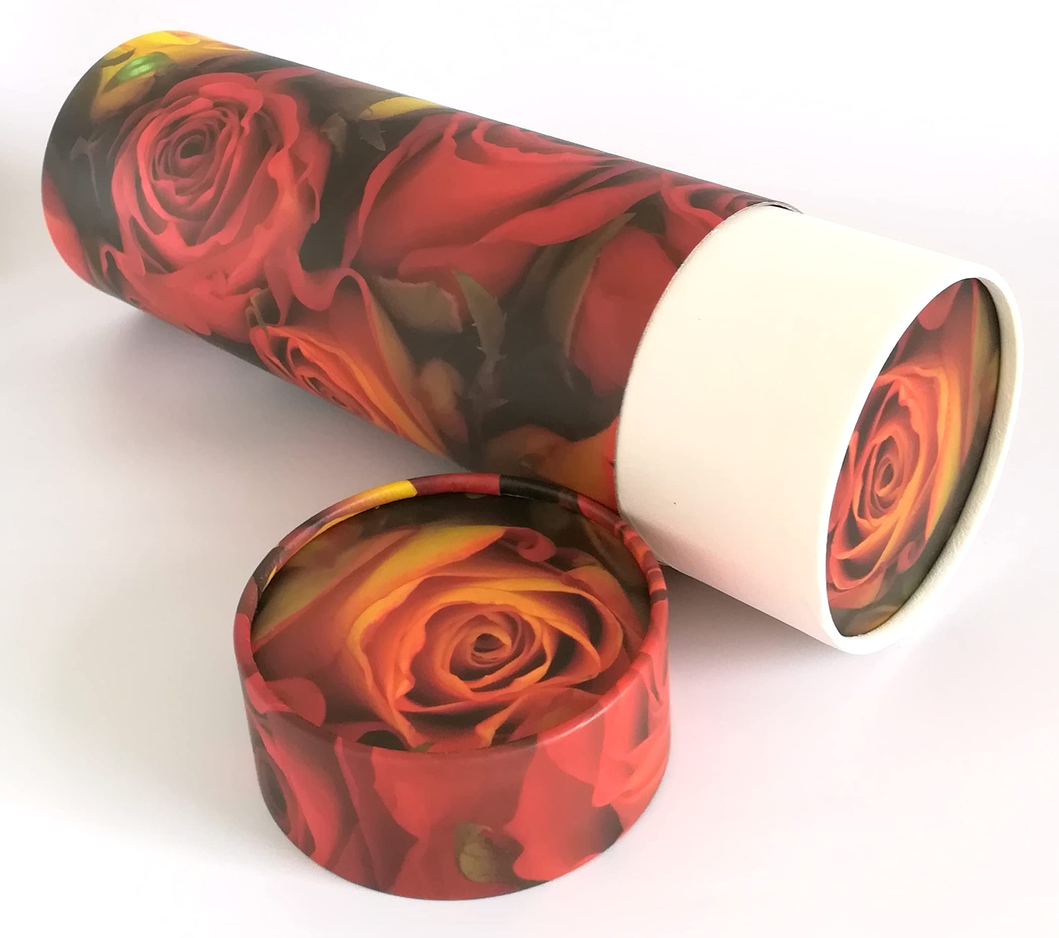 Rosas Flores Tubos de dispersión para cenizas – Urnas de cremación de cartón biodegradable (grande)