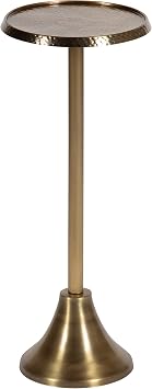 Kate and Laurel Sanzo Bohemian Side Table, 9 x 9 x 23, Gold, Decorative Pedestal End Table for Display and Storage