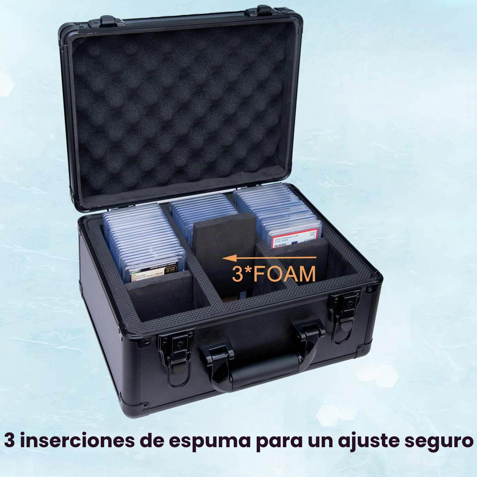 Graded Card Storage Box Case for Sports Trading Cards - Compatible with PSA BGS FGS & SGC, Black, Modern