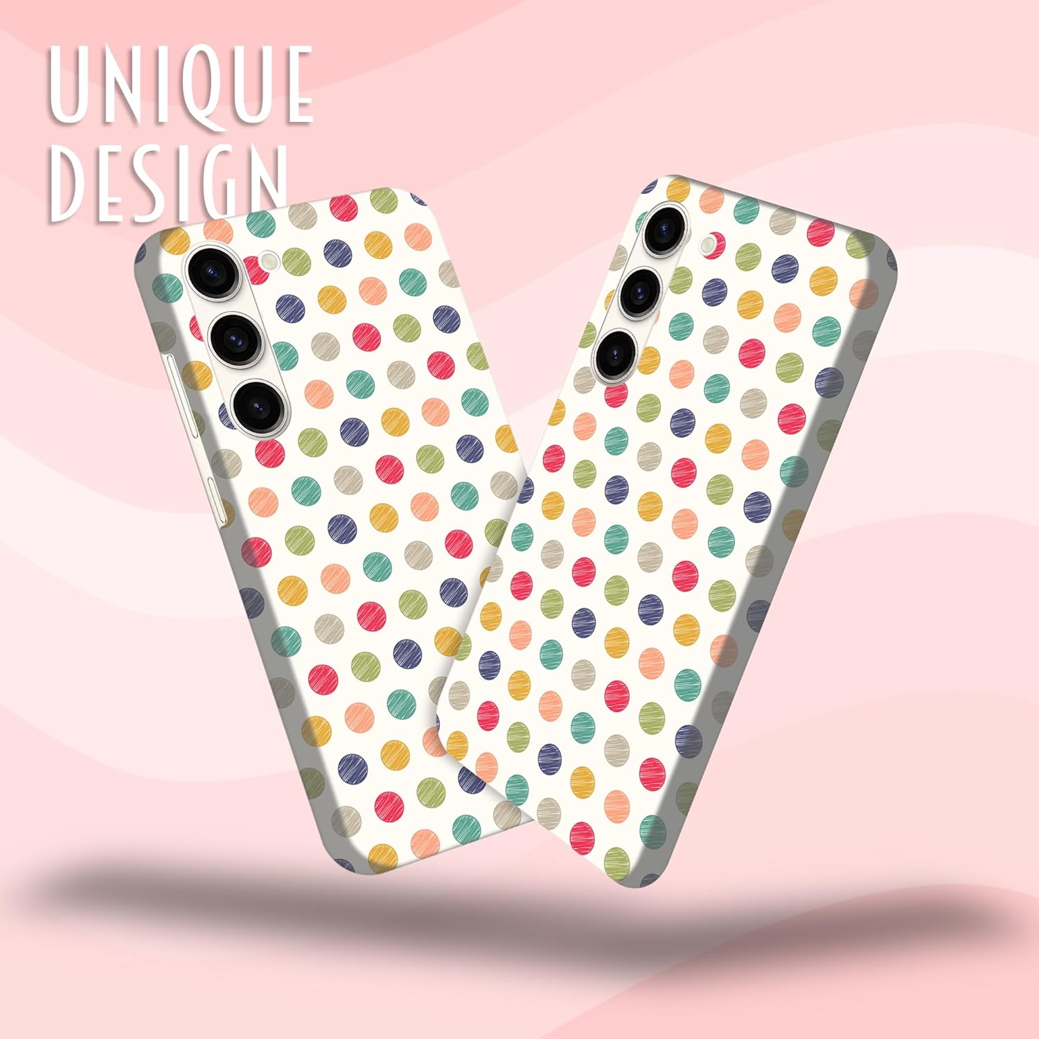 for Samsung Galaxy S23 5G, Samsung S23 Case - Polka Dots Pattern Design Printed Slim & Sleek Cute Plastic Hard Snap on Designer Back Phone Case/Cover for Samsung Galaxy S23 White - Image 3