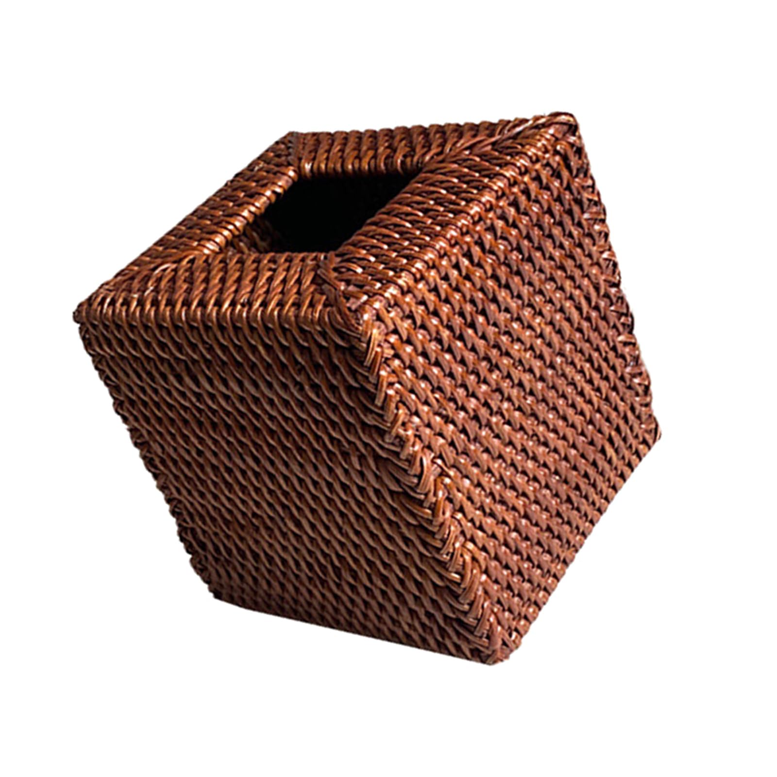 APGLSXY Natural Handwoven Tissue Box Covers with Side Compartment Accessory for Bedroom and Offices Space Saving Handwoven Tissue Covers