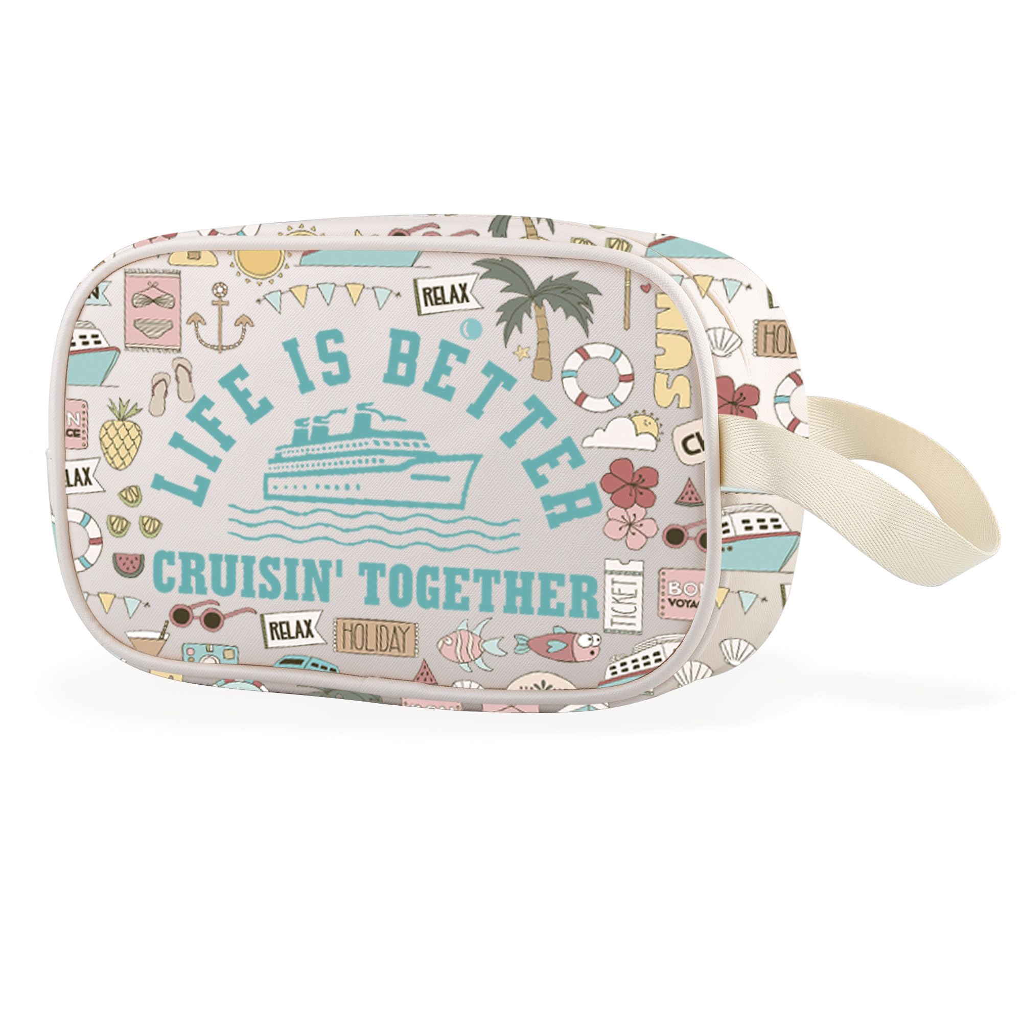 Life is Better Crusin Together Clear Makeup Bag Cruise Vacation Gift Cruise Cabin Gift (Better Cruise Cbag EU)
