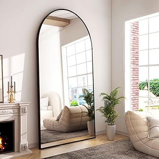 GLSLAND-34x76 inch Wall Mount Arched Full Length Mirror-Aluminum Alloy F...