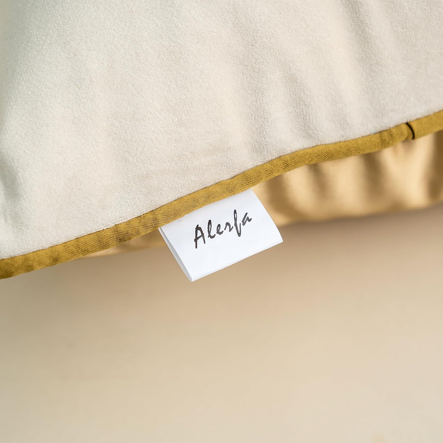 Alerfa 12 x 20 Inch Khaki White Geometric Striped Gold Leather Patchwork Velvet Cushion Case Luxury Modern Lumbar Throw Pillow Cover Decorative Pillow for Couch Sofa Living Room Bedroom Car - Image 7