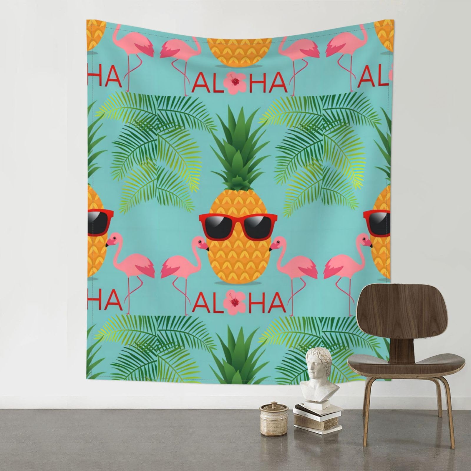 HJFCZH Pineapple Flamingo Prints 60x51in Wall Tapestry Bohemian Throw - Dorm Decor, Beach Blanket, Sofa Cover & Unique Gift