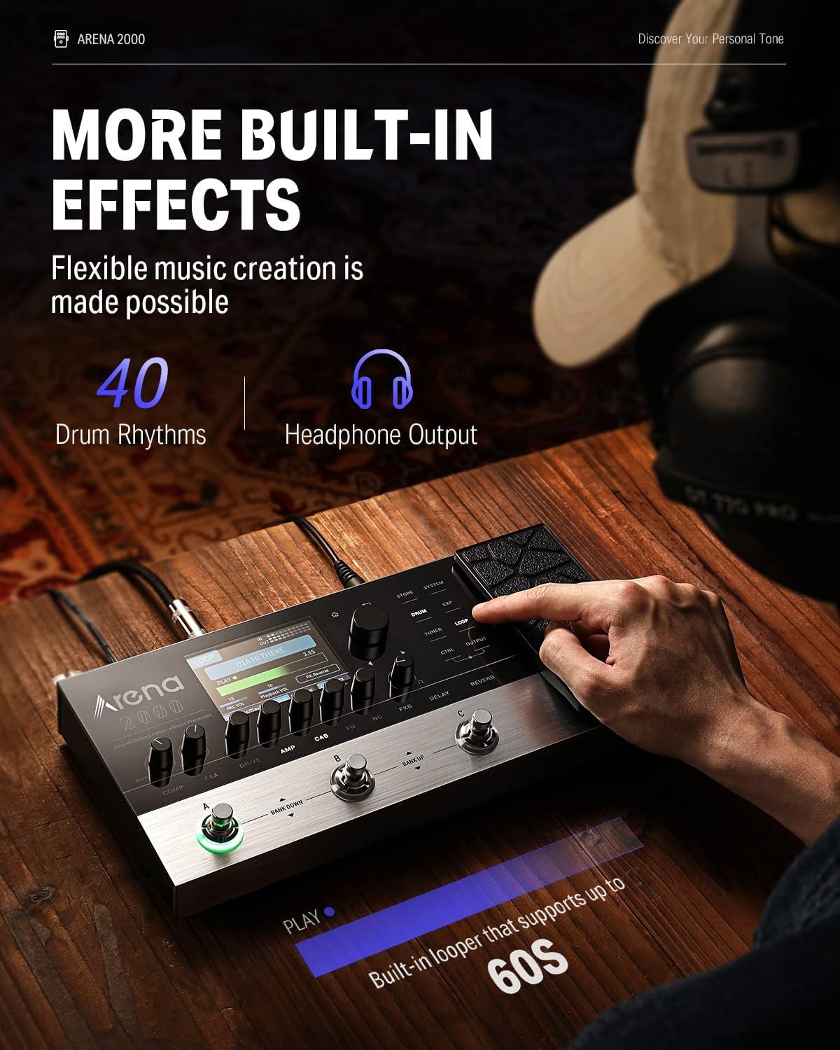 DONNER Arena 2000 マルチエフェクトプロセッサー Amazon.com: Donner Arena 2000 Multi-Effect Processor