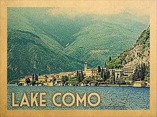 Vintage Postcard Lake Como Sticker (Italy Italia lago Travel Visit it Vinyl Decal)