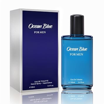 Ocean Blue Eau de Parfum for Men - Premium Long-Lasting Cologne Spray, 100ml / 3.4 fl oz