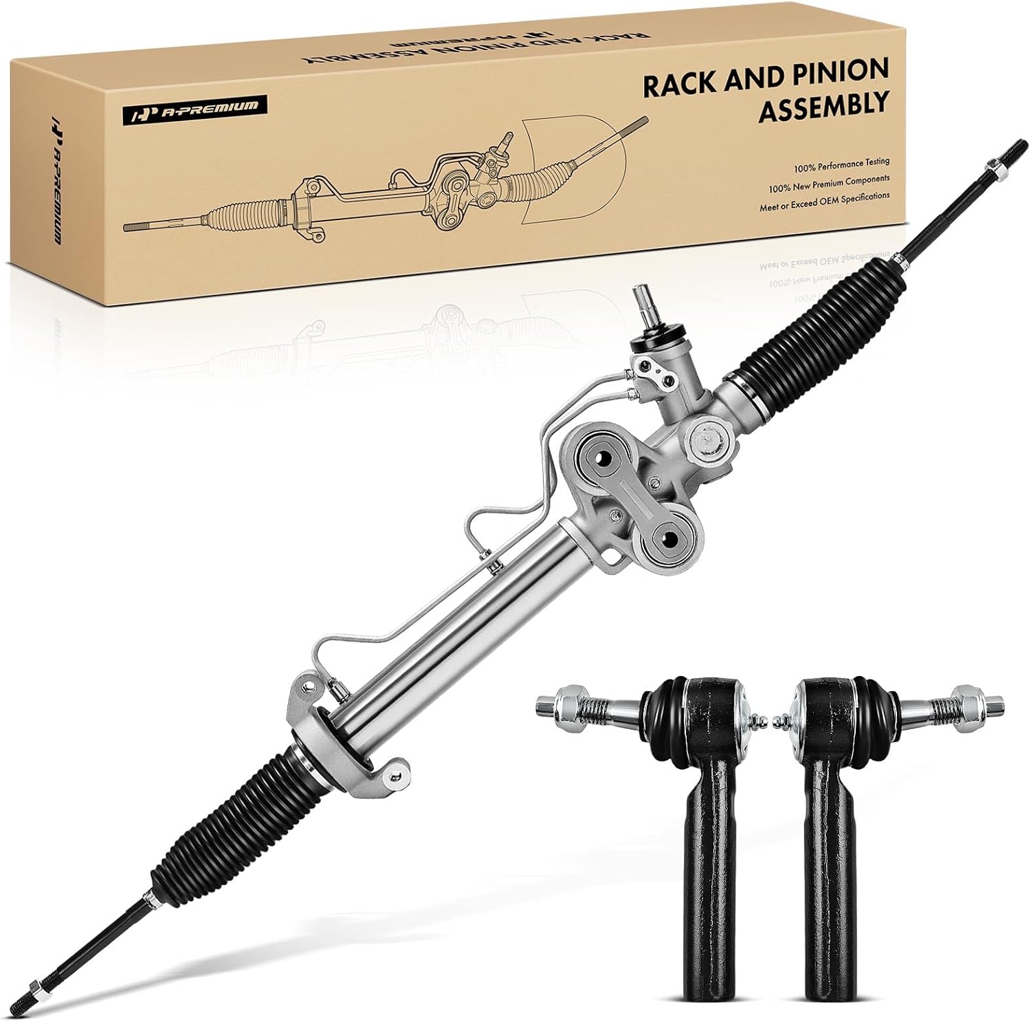 A-Premium - 3PCS Hydraulic Power Steering Rack and Pinion Compatible with Chevrolet Silverado 1500 & GMC Sierra 1500, 2007 2008 2009 2010 2011 2012 2013, with Outer Tie Rod Ends