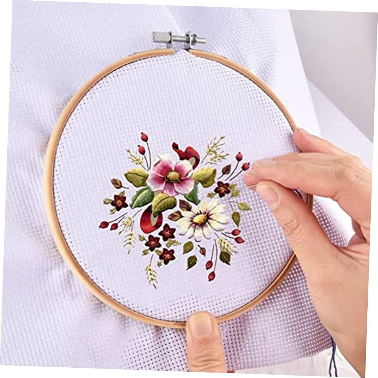 Embroidery Fabric Set Cross Stitch Cloth Gridding Cloth DIY Project Wall Hanging Heat-Resistant Low Elasticity