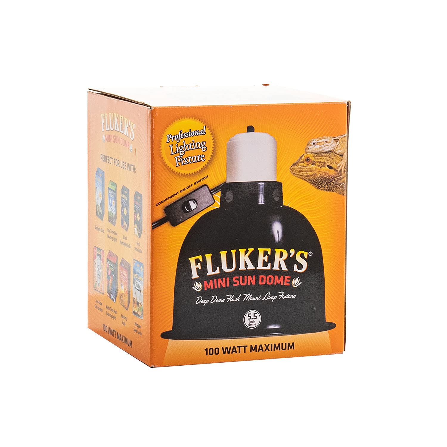 Condition photo showing Good Condition for Fluker's Sun Dome Reptile Lamp - Deep Dome Flush Mount Light Fixture,White, 5.5 Inches,Black