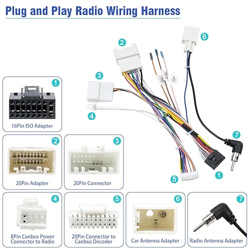 Miniatura 3 de Kit de arnés de cable de radio de coche de 16 pines de repuesto para Toyota Prado Camry Highlander Pruis Sienna Sequoia con amplificador JBL,