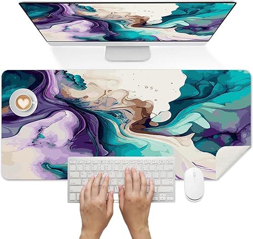 Miniatura 15 de Britimes Alfombrilla de Escritorio Rosa Oro Rosa Dorado Negro Antideslizante de Cuero PU Grande para Teclado y Ratón Accesorios de Escritorio de oro