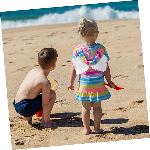 Miniatura 2 de Abaodam 2 juegos de alas de ángel, bandas para el pelo, alas de hada azules, alas de pluma, alas de hada, alas de disfraces, coleteros azules,