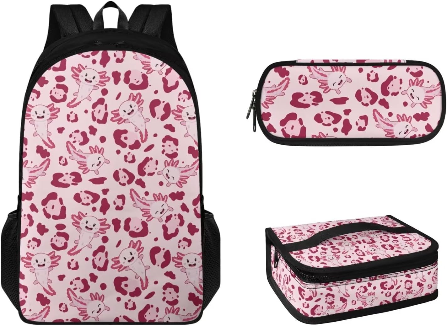 TLTUCI 3-teiliger Mädchen Rucksack Set - Regenbogen Design Mit Lunchbox & Federmäppchen