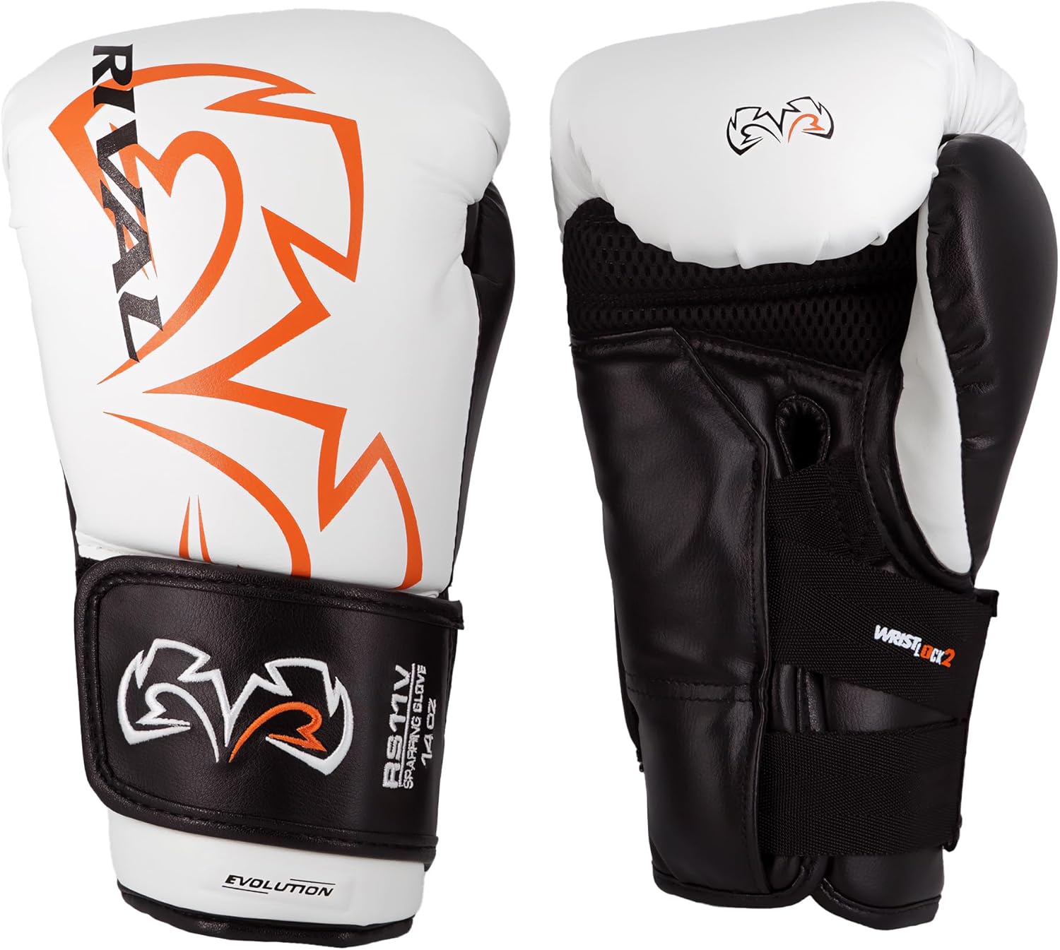 RIVAL Boxing RS11V Evolution Sparring Gloves, Extra-Thick 2” Padding, V-Strap Wrist Lock 2 System, Large Hand Compartment, and 15 Degree Angle Cuff