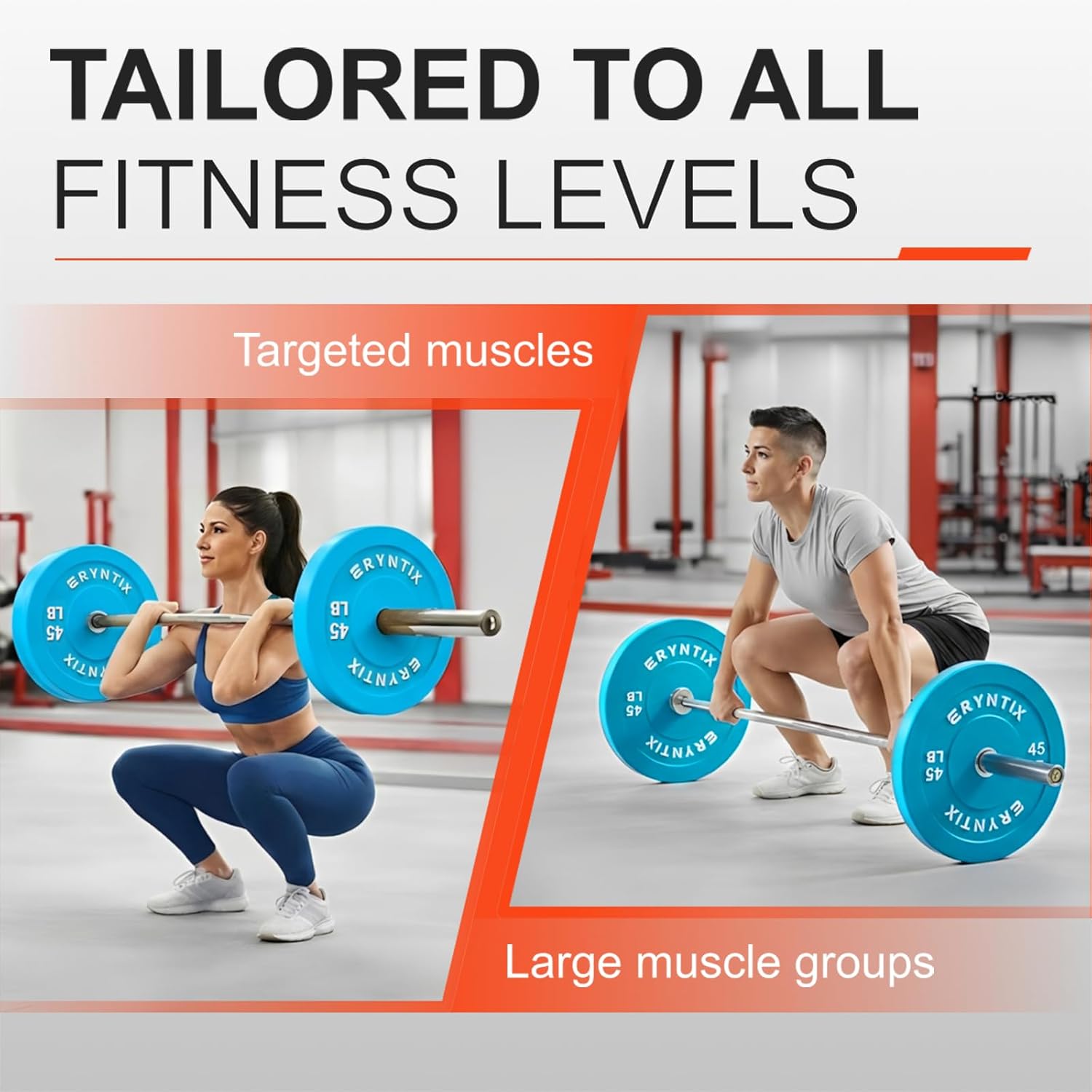 45LB Weight Plates (2 Plates) - 2" Thick Rubber Coated Weight Plates for Smith Machine, Power Cage, Home Gym Strength Training