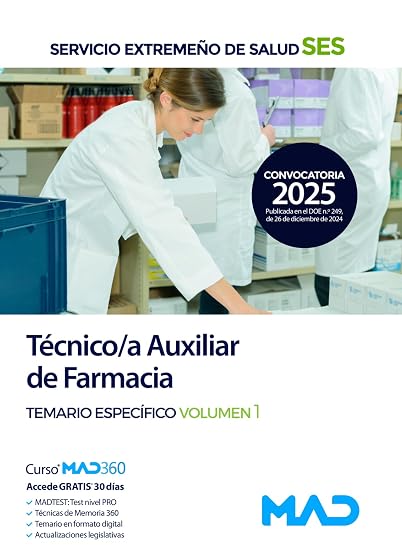 Técnico/a Auxiliar de Farmacia del Servicio Extremeño de Salud. Temari
