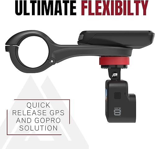 Miniatura 2 de KOM Cycling CM06 Soporte de computadora GoPro de liberación rápida para computadoras Wahoo y Garmin Bike más paquete de adaptador TG03 GoPro