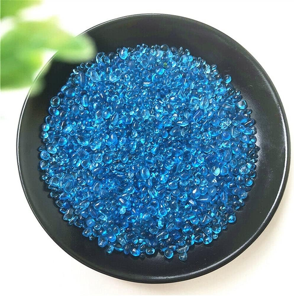 50g 2-5mm K5 シーブルー ガラス 砂利 釉 石 岩 研磨 水槽 標本 クリスタル クラフト用